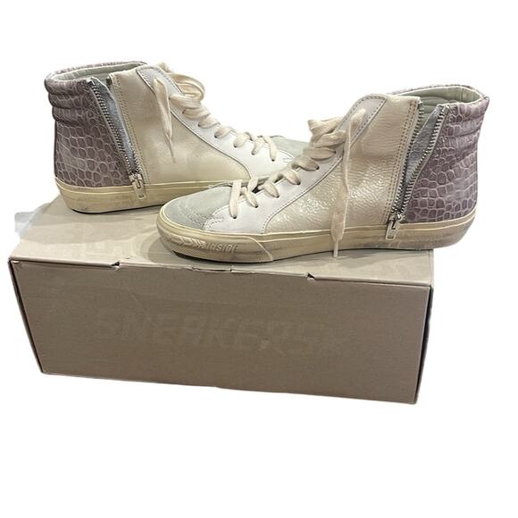 Golden Goose Slide Sneakers Cream Pink Silver White | Distressed Size 36 BNIB - Picture 6 of 8